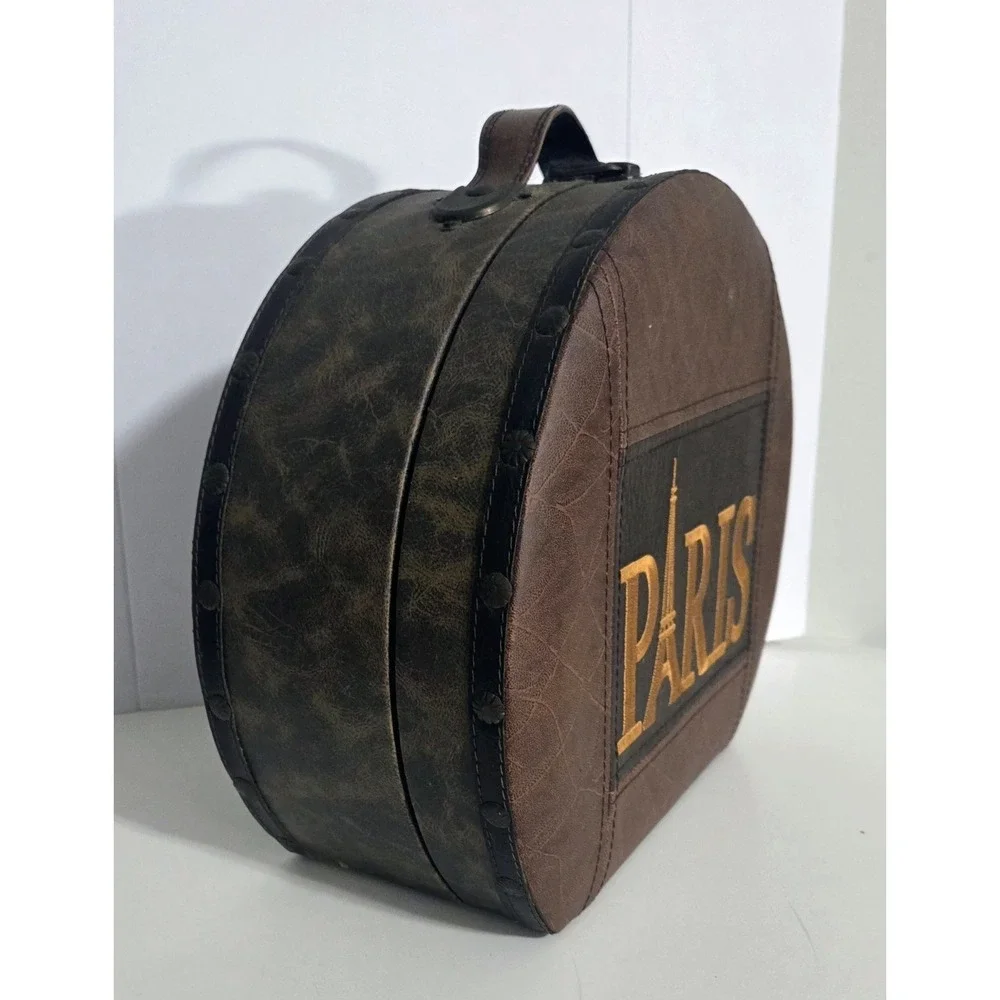 Vintage‎ Style Storage Box Luggage Hat Box Travel Decorative Retro Case PARIS